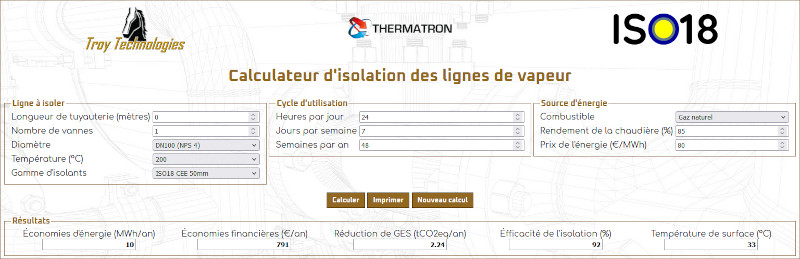capture d'écran calculateur